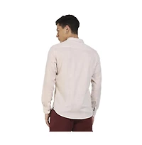 Campus Sutra Men's Beige Basic Oxford Shirt