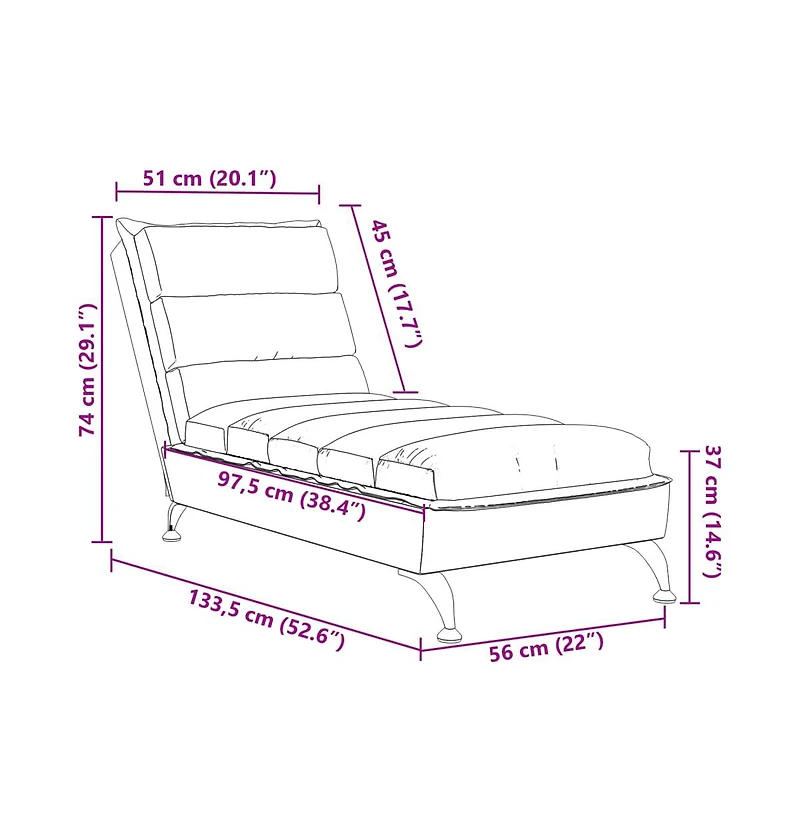 vidaXL Chaise Lounge Dark Grey