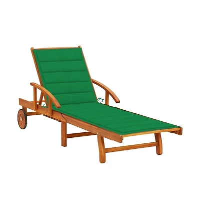 vida Xl Sunlounger Solid Acacia wood Height-Adjustable