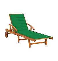 vida Xl Sunlounger Solid Acacia wood Height-Adjustable