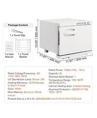 Ecooso Hot Towel Warmer, 8L Spa Hot Towel Warmer Cabinet, 2-in-1 Towel Warmer with Stainless Steel Rack