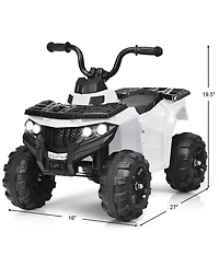 Kids Ride On Atv Quad 4 Wheeler Electric Toy Car 6V Battery Power Led Lights