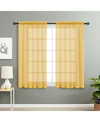 Designer Sheer Voile Rod Pocket Curtains For Small Windows
