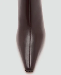 Mango Women's Leather Pointed Ankle Boots