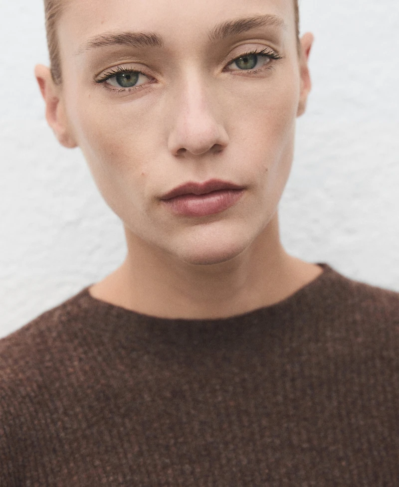 Mango Women's Perkins Neck Ribbed Sweater