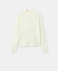 Mango Women's Openwork Knitted Floral Sweater