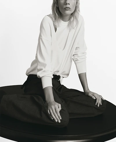 Mango Women's Oversized Combined Sweater