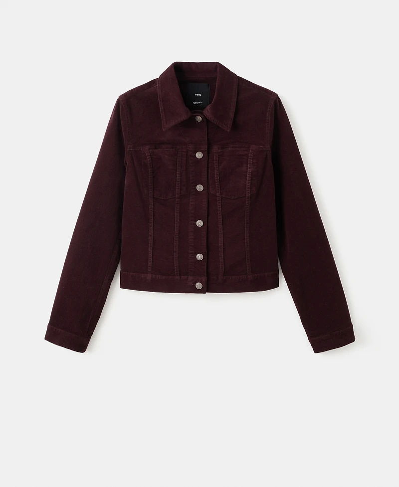 Mango Women's Seam Detail Velvet Bomber Jacket