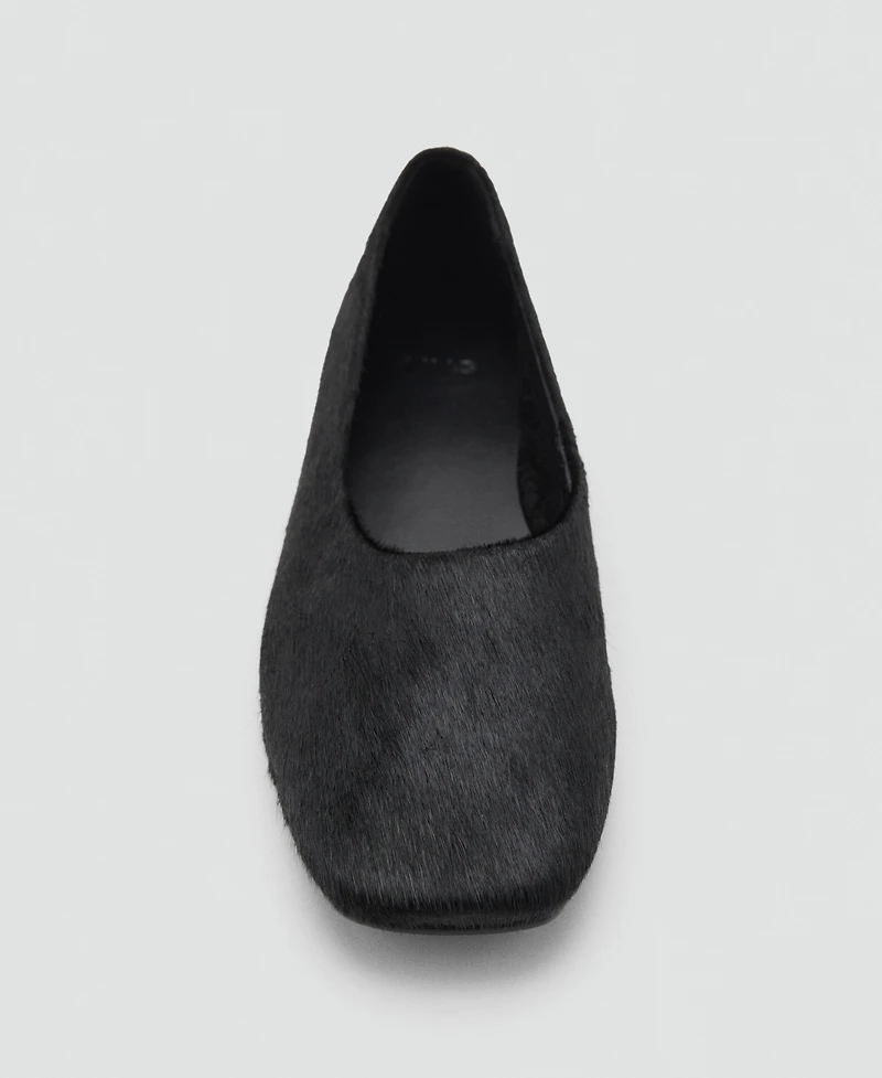 Mango Women's Leather And Fur-Effect Shoes