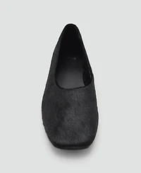 Mango Women's Leather And Fur-Effect Shoes