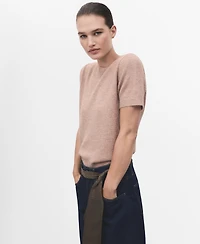 Mango Women's Short-Sleeved Lurex Sweater