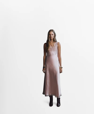 Mango Women's Satin Camisole Dress