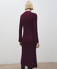 Mango Women's Perkins-Neck Ribbed Dress