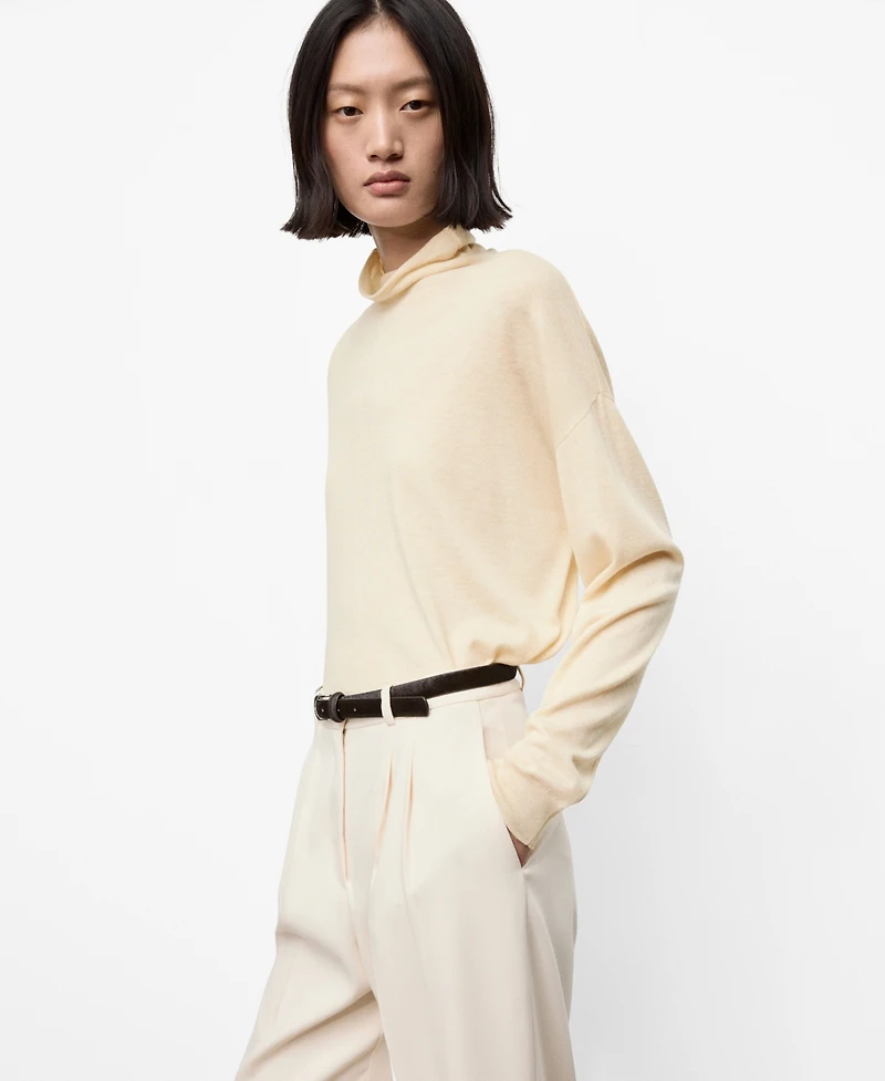 Mango Women's Cable-Knit Turtleneck Sweater