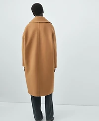 Mango Women's Lapel Manteco Wool Coat