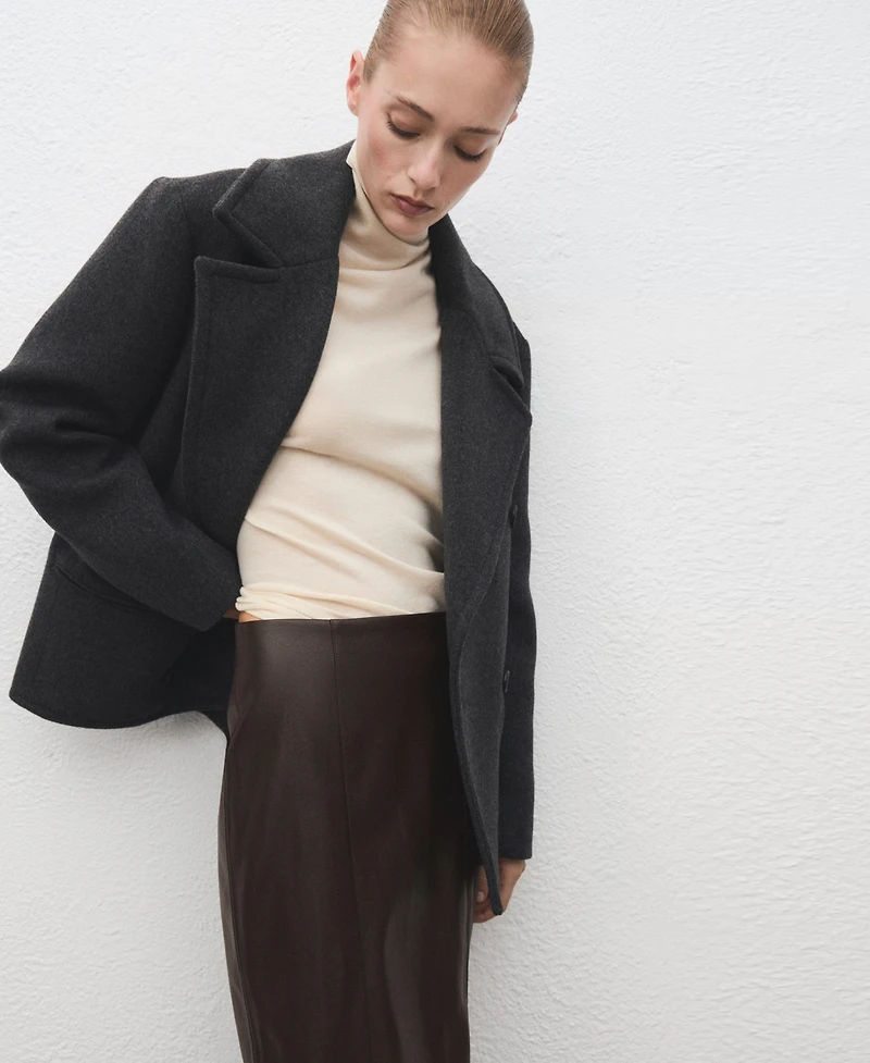 Mango Women's Faux-Leather Pencil Skirt