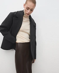 Mango Women's Faux-Leather Pencil Skirt