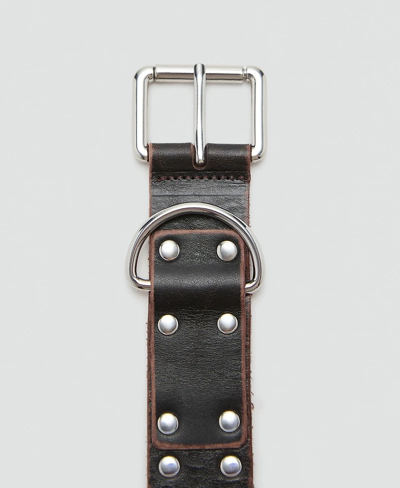 Mango Women's Stud Leather Belt