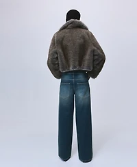 Mango Women's Straight-Fit Studded Jeans