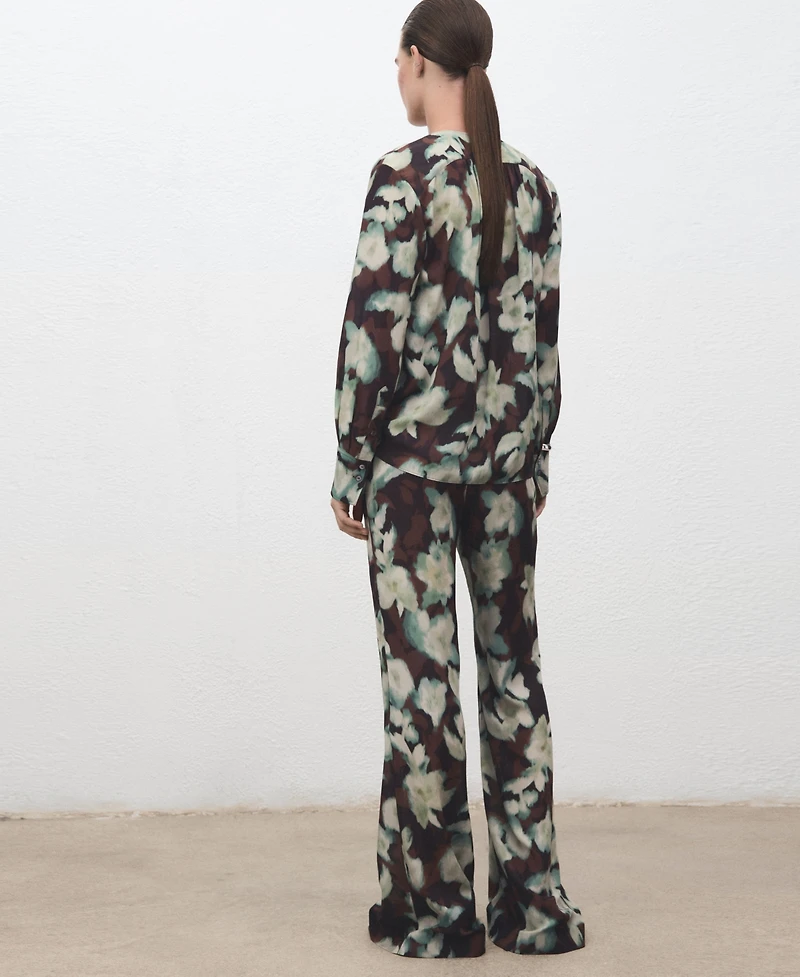 Mango Women's Printed Flared Pants