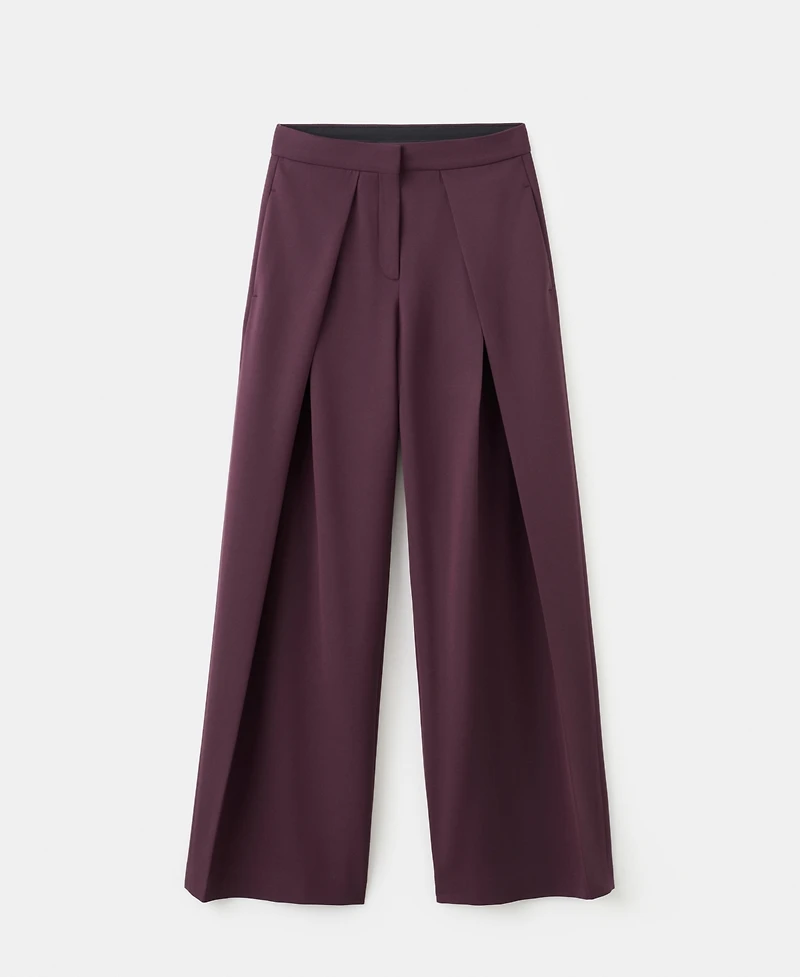 Mango Women's Pleated Wide Leg Trousers