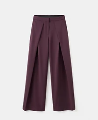 Mango Women's Pleated Wide Leg Trousers