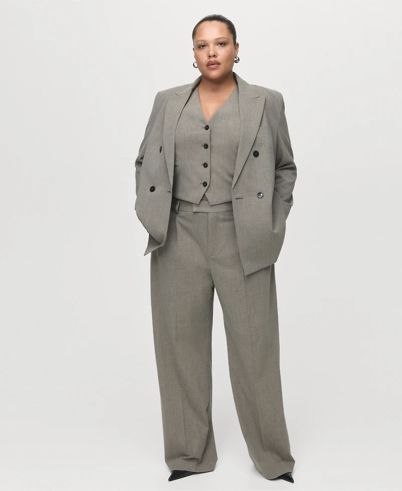 Mango Women's Straight Wool-Blend Suit Pants
