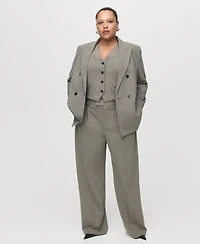 Mango Women's Straight Wool-Blend Suit Pants