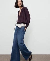 Mango Women's Bow Neckline Chiffon Blouse