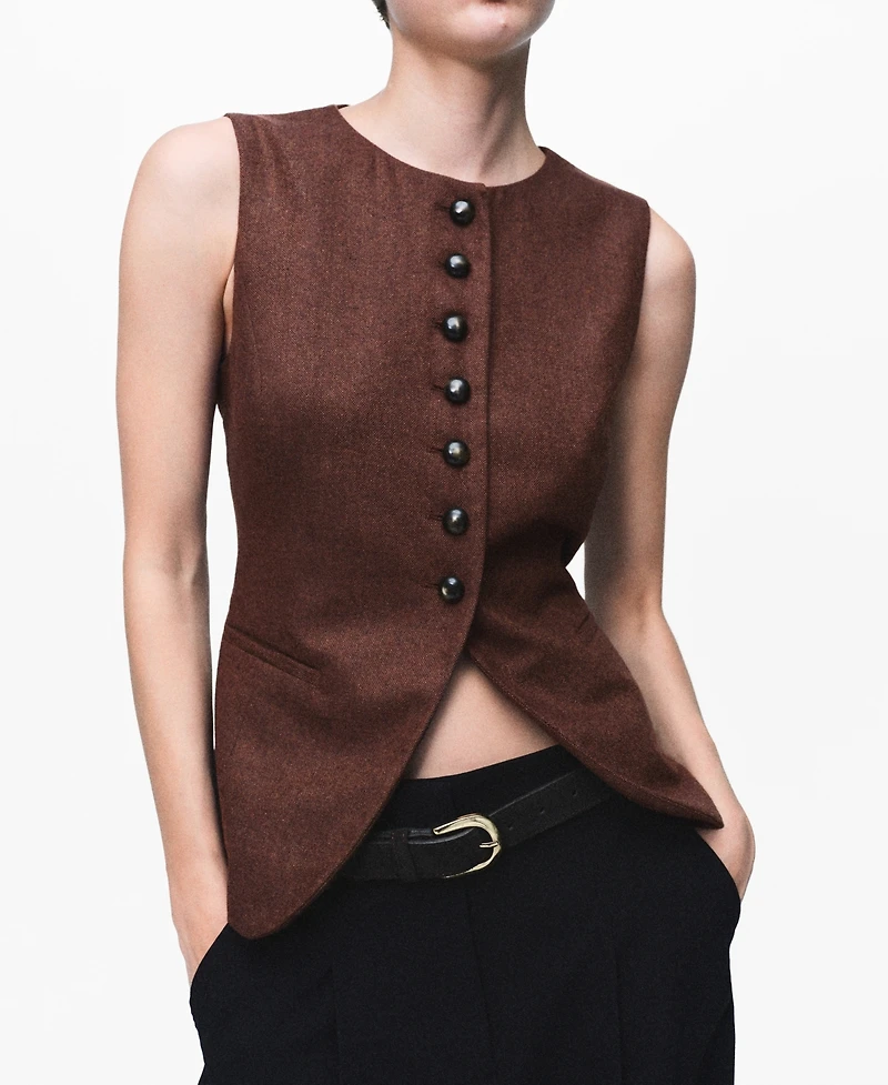 Mango Women's Wool-Blend Buttons Vest