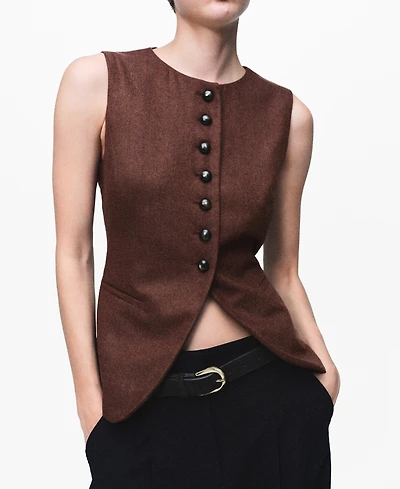 Mango Women's Wool-Blend Buttons Vest