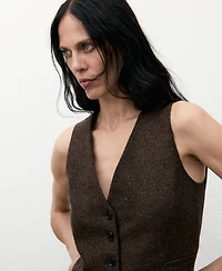 Mango Women's Speckled Wool Waistcoat