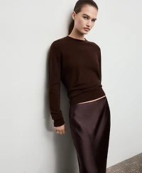 Mango Women's Satin Long Skirt