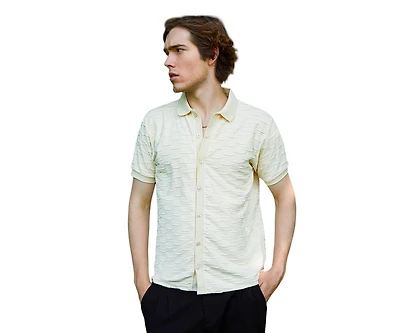 Campus Sutra Men's Solid Creased Knit Shirt