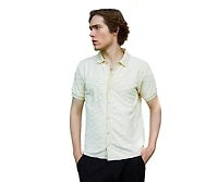 Campus Sutra Men's Solid Creased Knit Shirt