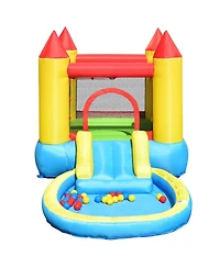 Inflatable Kids Slide Bounce House with 580W Blower and Ball Pit