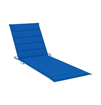 vidaXL Sunlounger Royal blue cushion, Natural wood