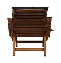 Sun Lounger Set of 2 Dark grey Solid acacia wood Standard