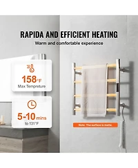 Ecooso 4 Bars Towel Warmer Rack, Wall Mounted Heated Towel Rack for Bathroom