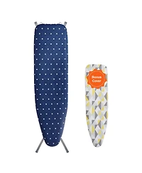 Ecooso Ironing Board with Storage Tray, 55"x15" Surface, 4-Layer Heat-Resistant Cover, 10 Height Adjustments for Home Use