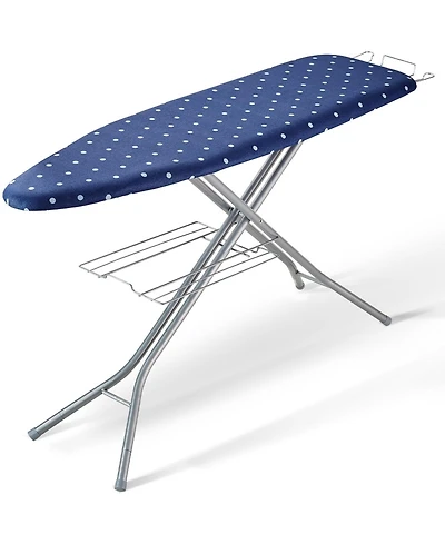 Ecooso Ironing Board with Storage Tray, 55"x15" Surface, 4-Layer Heat-Resistant Cover, 10 Height Adjustments for Home Use