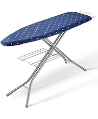 Ecooso Ironing Board with Storage Tray, 55"x15" Surface, 4-Layer Heat-Resistant Cover, 10 Height Adjustments for Home Use
