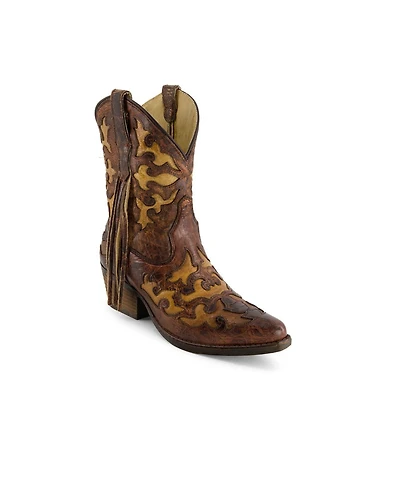 Forastero Women's Real Leather Pointed Toe Cowgirl Boots