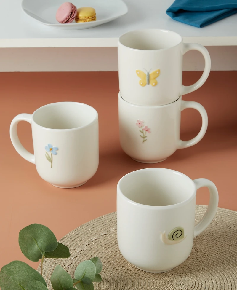 Haven Stoneware Spring Symbol Mug, Set of 4