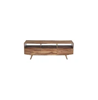 Porter Designs Fusion Solid Sheesham Wood Tv Stand, Light Brown