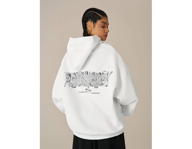 Aelfric Eden Women's Futuristic Liquid Metal Design Pullover Hoodie