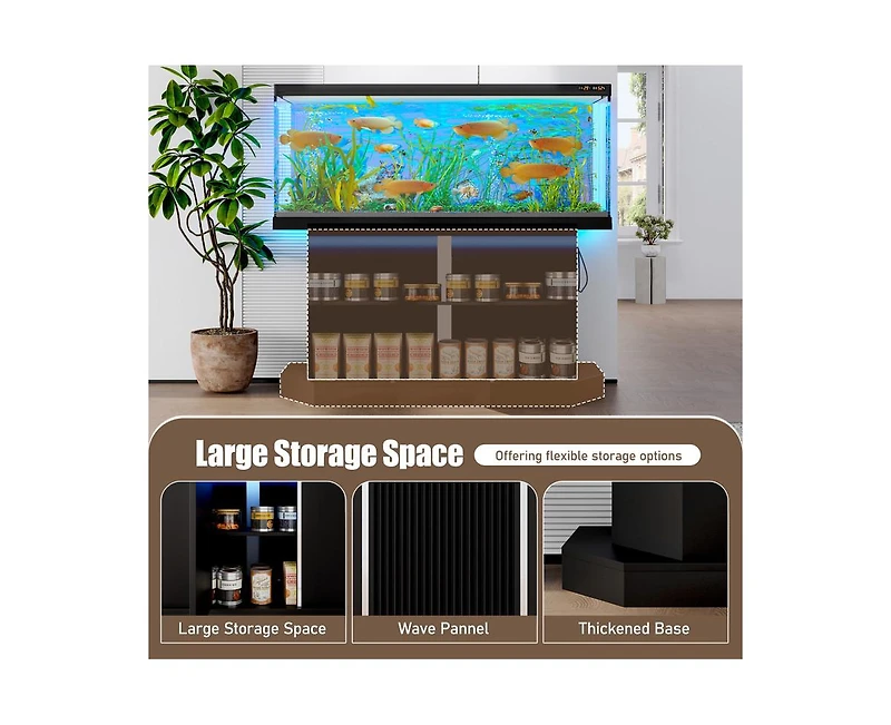 Casainc Modern Storage Cabinet With Fish Tank Stand Power Outlet