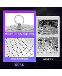 Yescom 16" Large Disco Ball with Motor Rotating 6RPM 18 Rgbw Led Lights for 70s 80s Party Wedding Event Holiday Decor