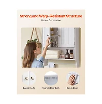 Slickblue Bathroom Wall Cabinet with Towel Bar and Double Doors