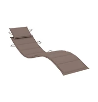 vidaXL Sunlounger With Table Taupe Solid acacia wood and polyester